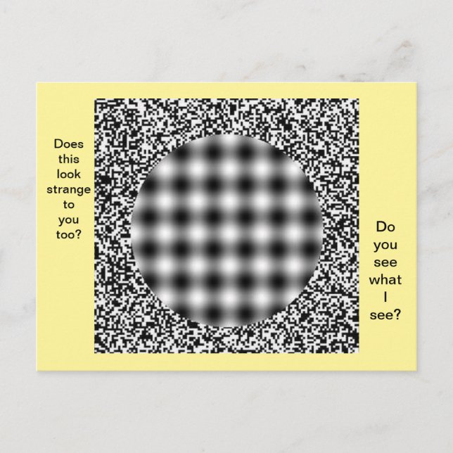 Cartão Postal Cartão-postal de ilusão óptica estranha e incomum (Frente)