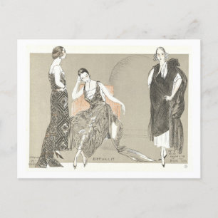Cartão Postal Cartão-postal de Ilustração de Moda Vintage
