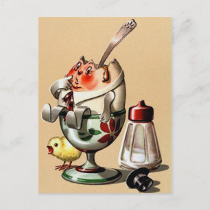 Cartão Postal Cartão-postal de Ilustração de Páscoa Vintage