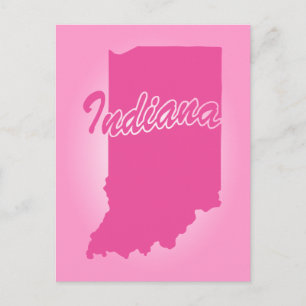 Cartão Postal Cartão-postal de Indiana do Estado Rosa