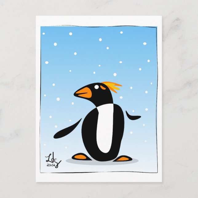 Cartão Postal Cartão-postal de inverno Penguin (Frente)