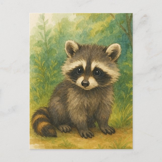 Cartão Postal Cartão-postal de Jovem Raccoon Baby Wils (Frente)