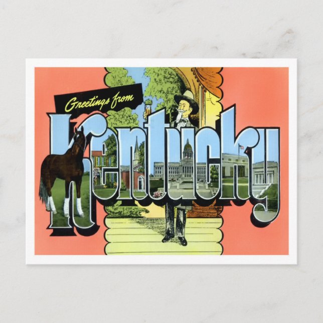 Cartão Postal Cartão-postal de Kentucky Vintage (Frente)
