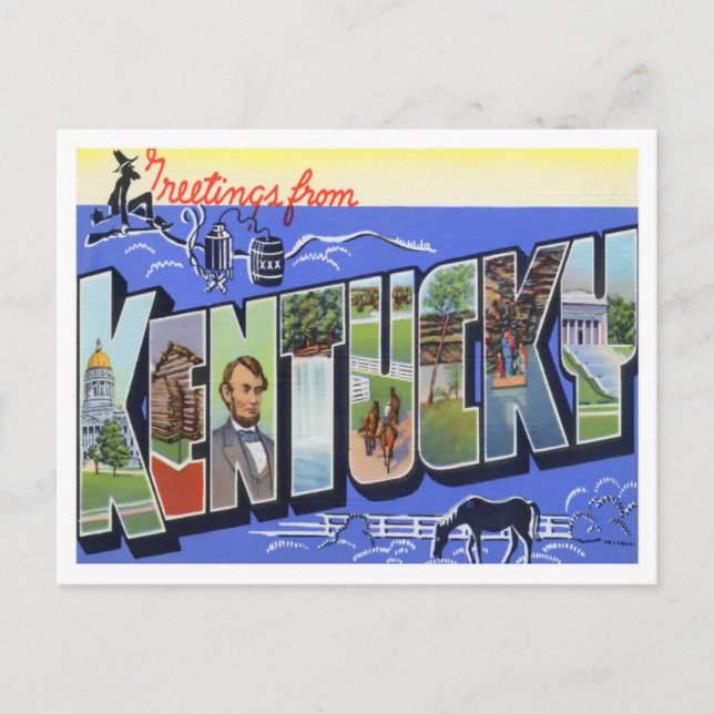 Cartão Postal Cartão-postal de Kentucky Vintage (Frente)