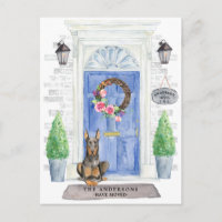 Cartão-postal de lançamento móvel doberman