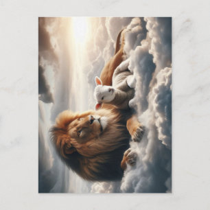 Cartão Postal Cartão-postal de leão e borboleta