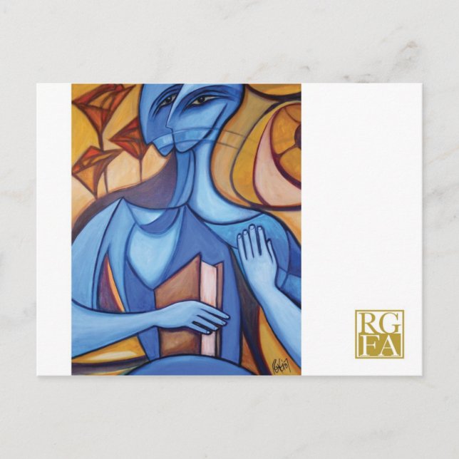 Cartão Postal Cartão-postal de leitor azul (Frente)