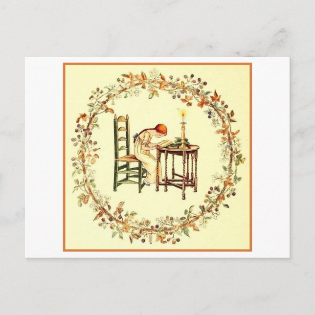 Cartão Postal Cartão-postal de Leitura de Menina (Frente)