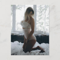 Cartão-postal de Lingerie branca e loira