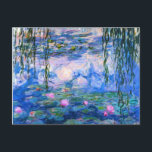 Cartão Postal Cartão-postal de lírios com água monet<br><div class="desc">Cartão postal Monet Water Lily. Pintura a óleo na canvas desde 1916. Monet pintou obsessivamente seu famoso lago de lírio-d'água durante os últimos anos de sua carreira, inspirando-se na luz do sol e seu efeito modificador na água e nas flores e folhagem aquáticas. Esta pintura apresenta um uso vibrante de...</div>