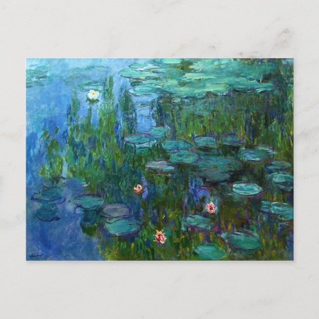 Cartão Postal Cartão-postal de lírios com ninfas monet (Frente)