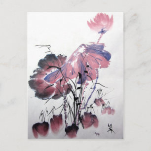 Cartão Postal Cartão-postal de Lotus Rosa