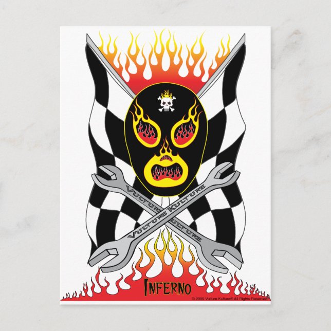 Cartão Postal Cartão-postal de lutador mexicano Inferno Luchador (Frente)