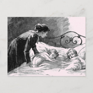 Cartão Postal Cartão-postal de mãe e criança dormindo
