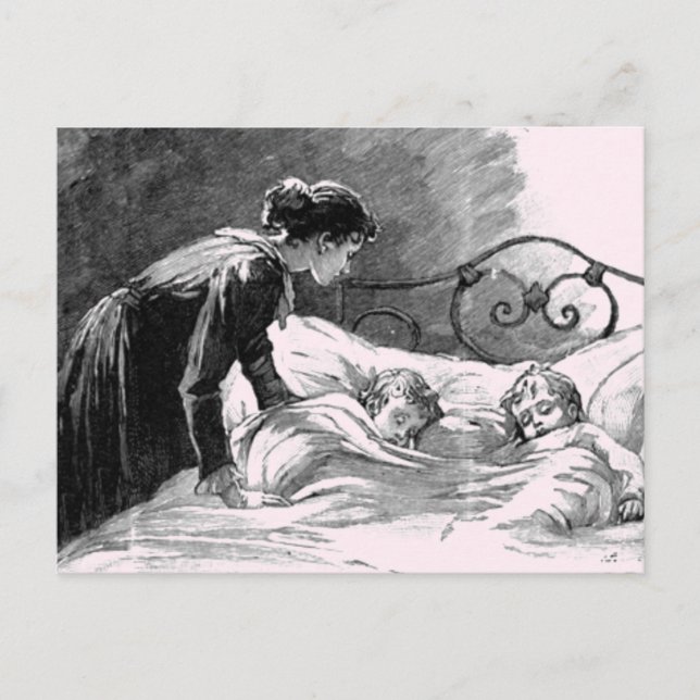 Cartão Postal Cartão-postal de mãe e criança dormindo (Frente)