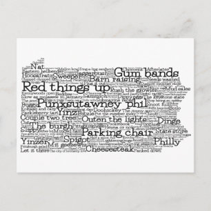 Cartão Postal Cartão-postal de Mapa de Arte do Word Slang da Pe