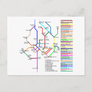 Cartão Postal Cartão-postal de Mapa de Bike DC