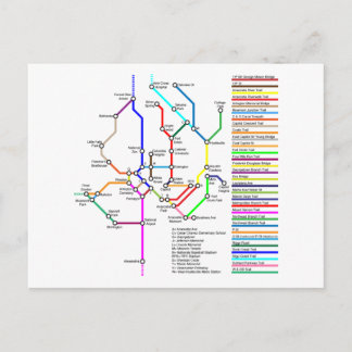 Cartão Postal Cartão-postal de Mapa de Bike DC