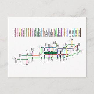 Cartão Postal Cartão-postal de Mapa de Bike Nova Iorque