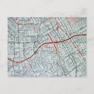 Cartão Postal Cartão-postal de Mapa de Vintagem de SAN JOSE, CA