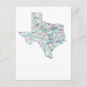Cartão Postal Cartão-postal de Mapa Interestadual do Texas