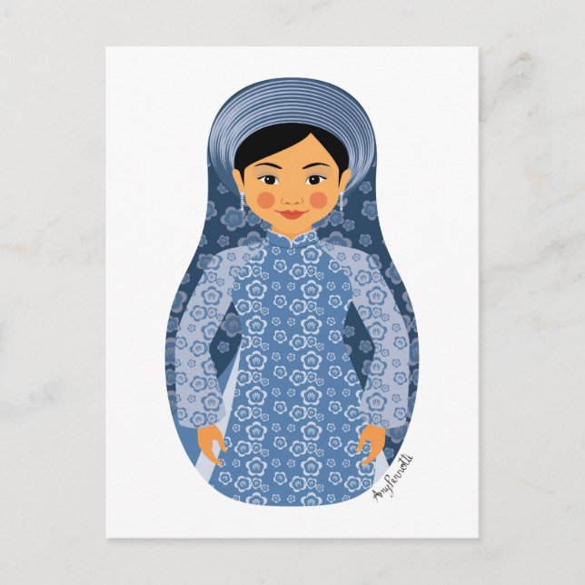 Cartão Postal Cartão-postal de Matryoshka de Água Vietnamita (Frente)