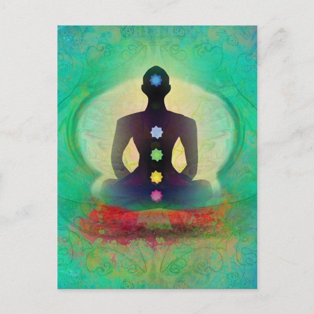 Cartão Postal Cartão-postal de Meditação Yoga (Frente)