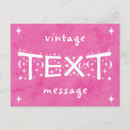 Cartão Postal Cartão-postal de mensagem de texto da Vintage rosa