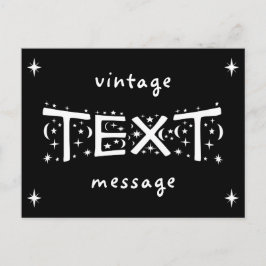 Cartão Postal Cartão-postal de mensagem de texto Vintage B&W