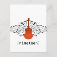 Cartão-postal de Mesa de Violão de Orange Swirls