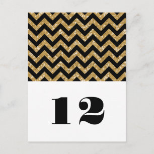 Cartão Postal Cartão-postal de Mesa Glitter Chevron Dourado