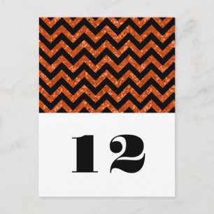 Cartão Postal Cartão-postal de Mesa Glitter do Orange Chevron