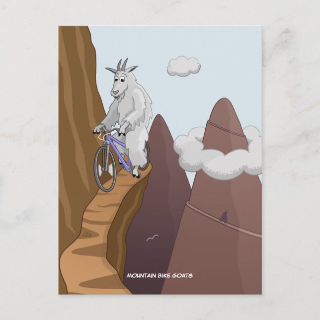 Cartão Postal Cartão-postal de Montanha Bike Goats (Frente)