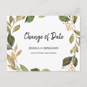 Cartão Postal Cartão-postal de mudança de data de saída Dourado