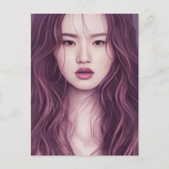 Cartão Postal Cartão-postal de mulher asiática (Frente)