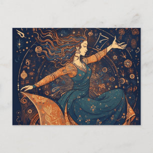 Cartão Postal Cartão-postal de mulher em cadeira de rodas dançan