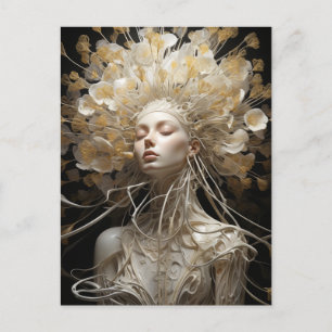 Cartão Postal Cartão-postal de Mulher Floral de Espaghetti