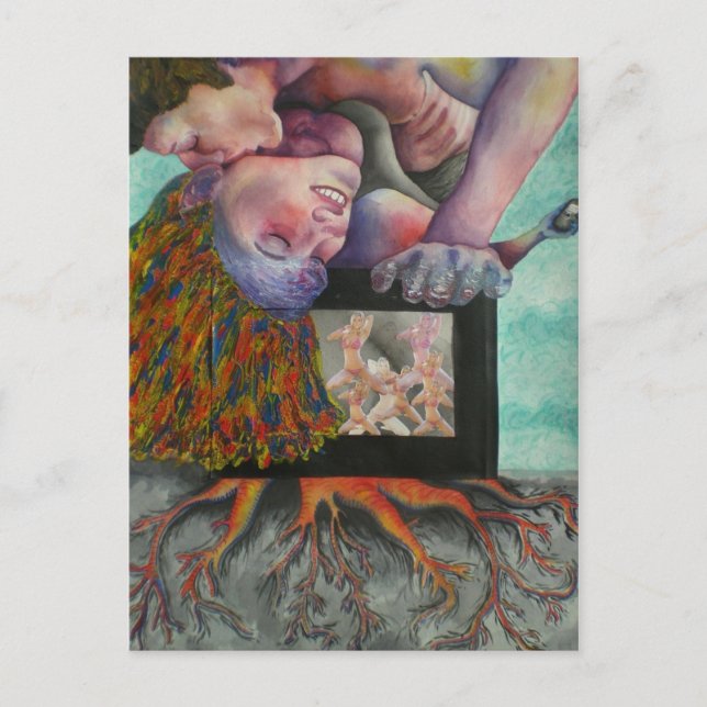 Cartão Postal cartão-postal de mulher sendo beijada (Frente)