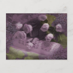 Cartão Postal Cartão-postal de música e Rosas