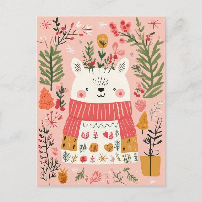 Cartão Postal Cartão-postal de Natal bonito e engraçado (Frente)