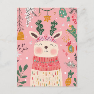 Cartão Postal Cartão-postal de Natal bonito e engraçado