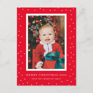 Cartão Postal Cartão-postal de Natal com Bolinhas de Fundo Verme