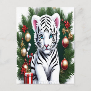 Cartão Postal Cartão-postal de Natal com Cubo Branco