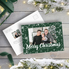 Cartão Postal Cartão-postal de Natal com Floco de Neve Moderno