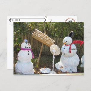 Cartão Postal Cartão-postal de Natal com Snowmen a 2