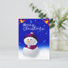 Cartão Postal Cartão-postal de Natal de Bonito Snowman