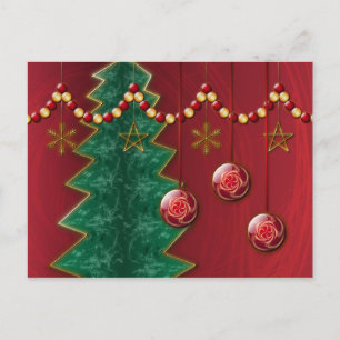 Cartão Postal Cartão-postal de Natal de Celebração Fractal