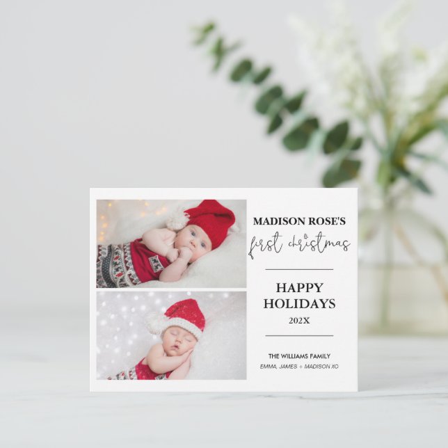 Cartão Postal Cartão-postal de Natal de Primeira Árvore Moderna (Em pé/Frente)