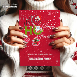 Cartão Postal Cartão-postal de Natal engraçado HO HO Retro Natal