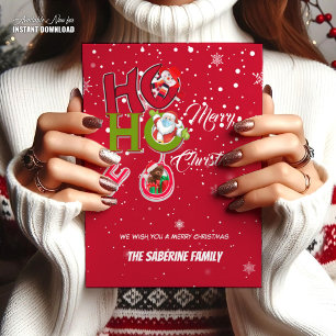 Cartão Postal Cartão-postal de Natal engraçado HO HO Retro Natal